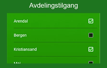 Mulighet for å bytte mellom avdelinger