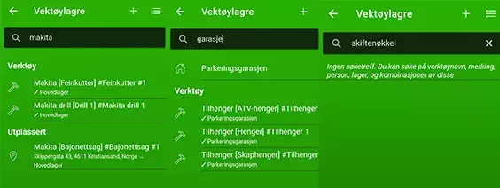 Søk i alle verktøy