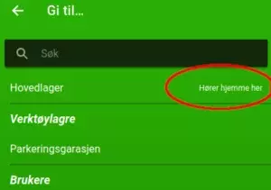 Lageret verktøy hører hjemme hos