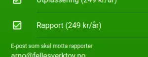 Rapportering (tilleggsfunksjon)