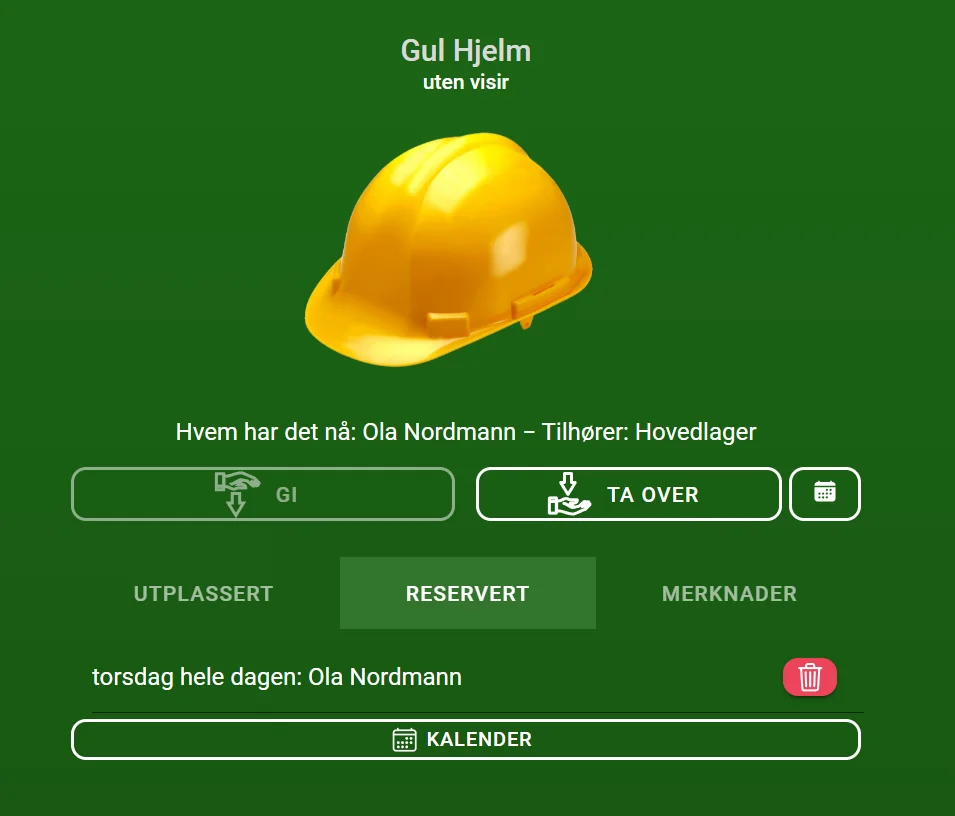 Slette reserveringer